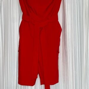 New York & Company Vibrant Red Jumpsuit